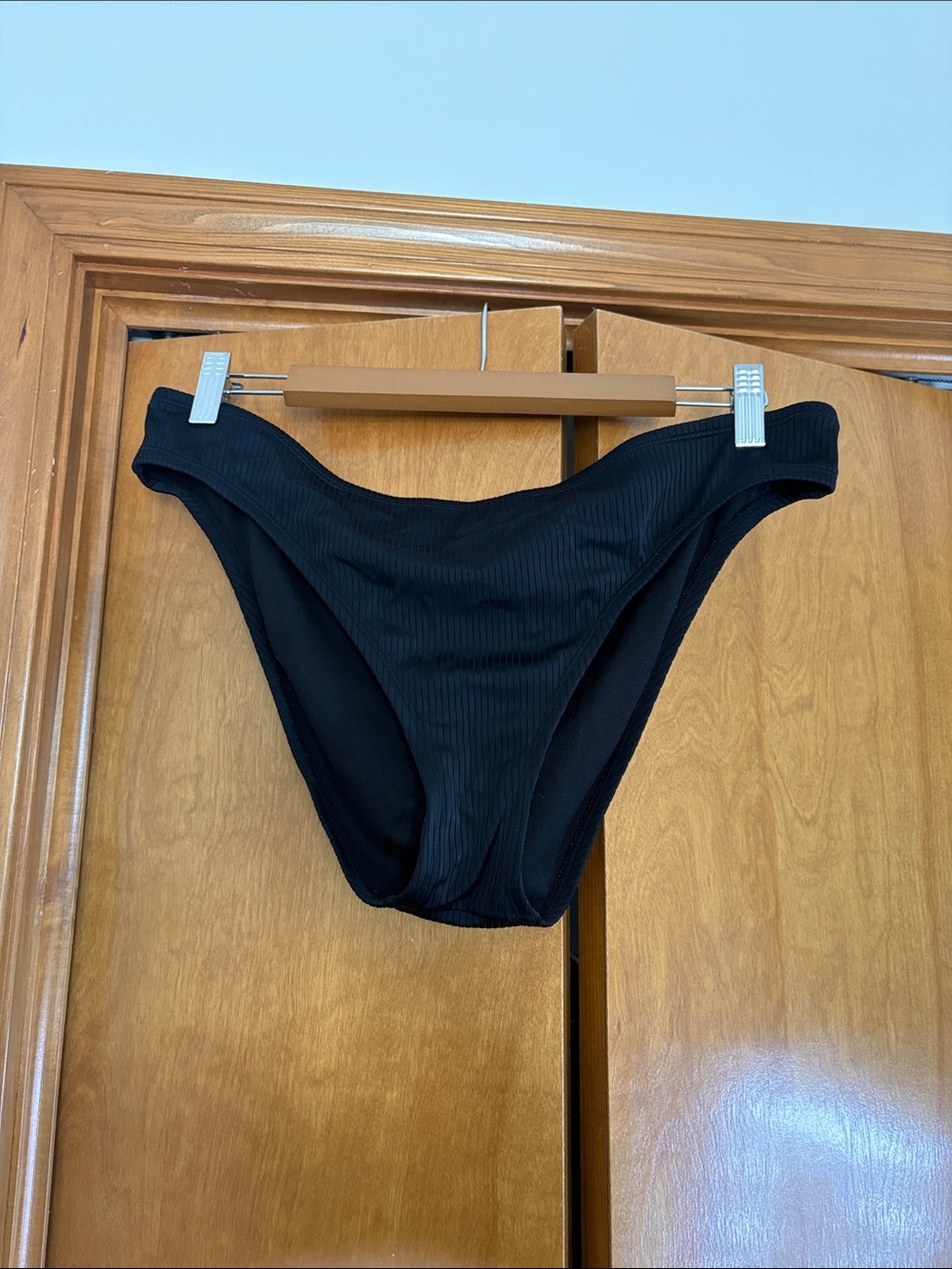 Black Ribbed Bikini Bottom